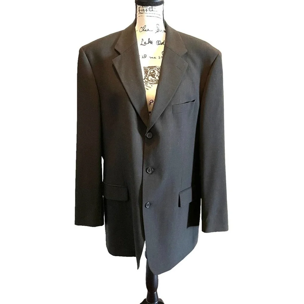HUGO BOSS Suit Blazer Jacket Brown Size 42R Wool Angelico Lucca Formal USA